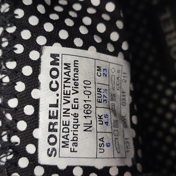 🛍Sorel Tivoli Women 6 Black Metallic Rain Duck Ankle Boot Waterproof‎ Polka Dot - Picture 3 of 13